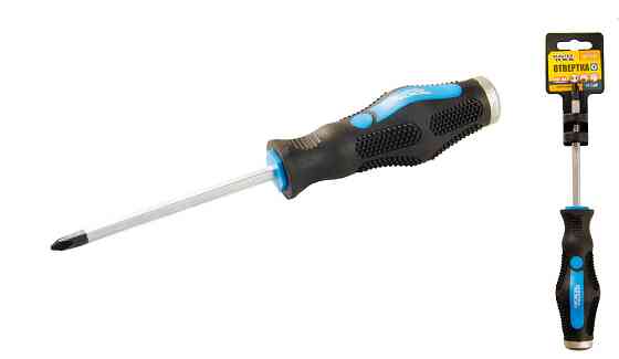 MASTERTOOL Викрутка ударна хрестова магнітна MASTERTOOL PH2х100 мм ручка з TPR покриттям 49-521 Київ