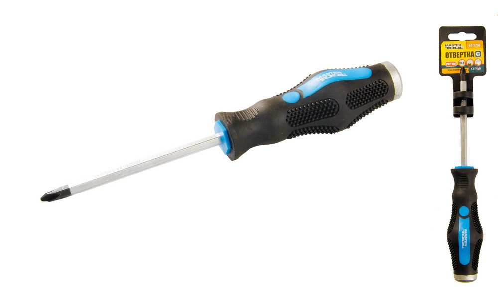 MASTERTOOL Викрутка ударна хрестова магнітна MASTERTOOL PH2х100 мм ручка з TPR покриттям 49-521 Київ - фото 2
