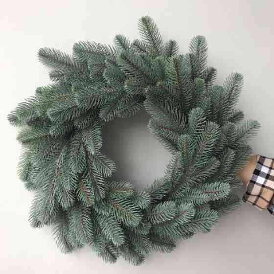 Рождественский венок Элит из хвои литой 45 см (Голубой) Винница