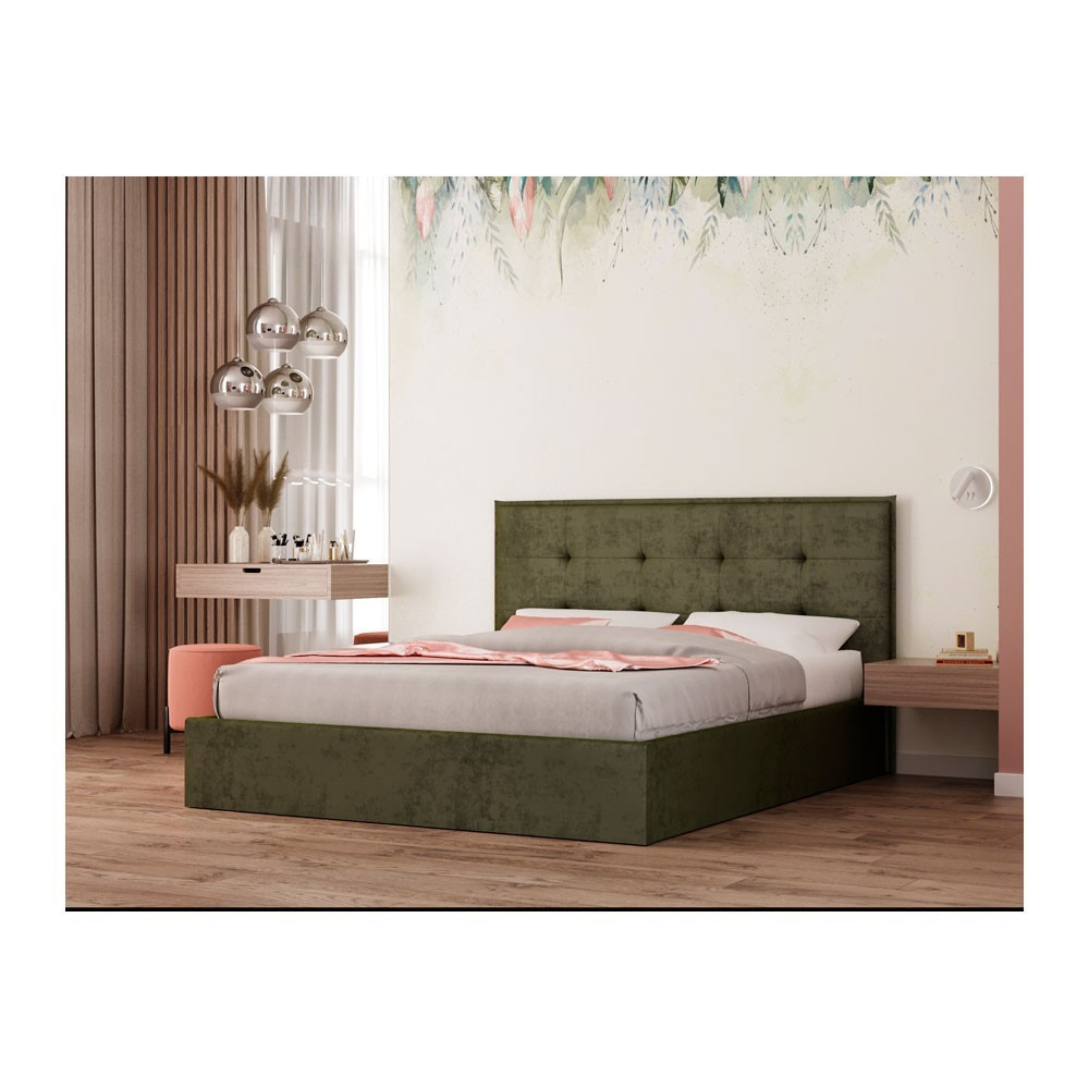 Ліжко MonicaDesign Evita Olive VIP з додатковою металевою цільнозварною рамою 140x200 оливковий Київ - фото 1
