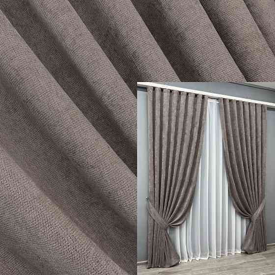 Комплект готових штор VR-Textil Шеніл преміум VELMIRA Rich № 1924ш Капучино 200х290 см 2 шт (32-346) Київ