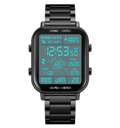 Чоловічий наручний годинник Skmei 1888 astronaut фітнес трекер (Чорний) Вінниця