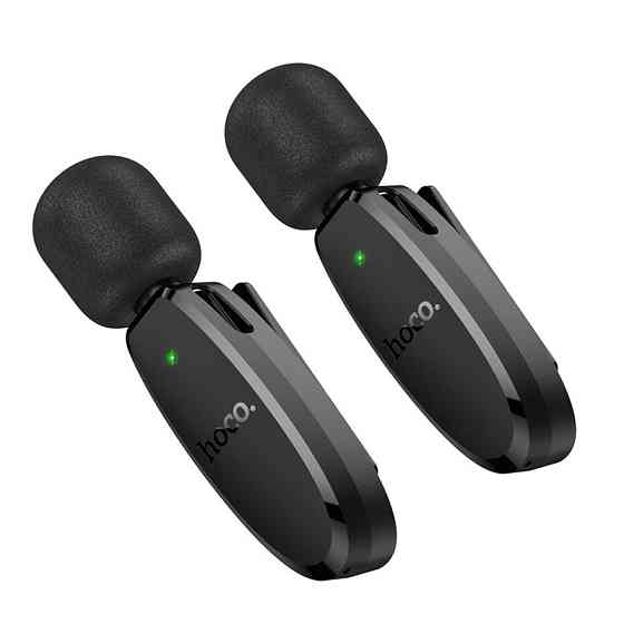 Бездротова мікрофонна система HOCO L15 dual-mic (iP/Type-C) Black Одеса