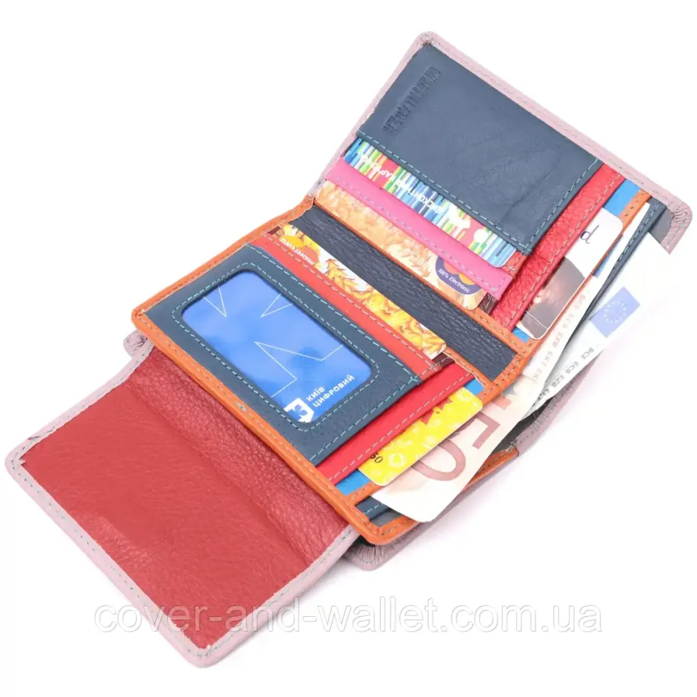 Модний гаманець для жінок рожевого кольору середнього розміру ST Leather Київ - фото 5