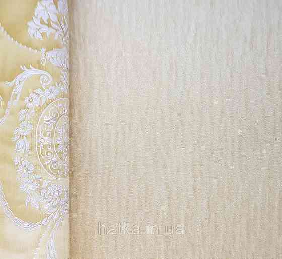 Шпалери вінілові на флізеліні Rasch Trianon Xlll 0.53х10 однотонні хвилясті класика яскраво жовті Київ