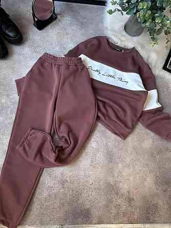 Жіночий стильний теплий костюм двойка тринитка на Флісі Шоколад Одеса