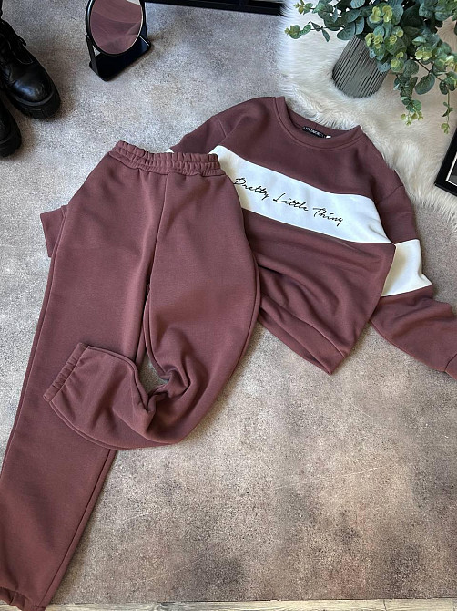 Женский стильный теплый костюм двойка трехнить на Флисе Шоколад Одесса - изображение 1