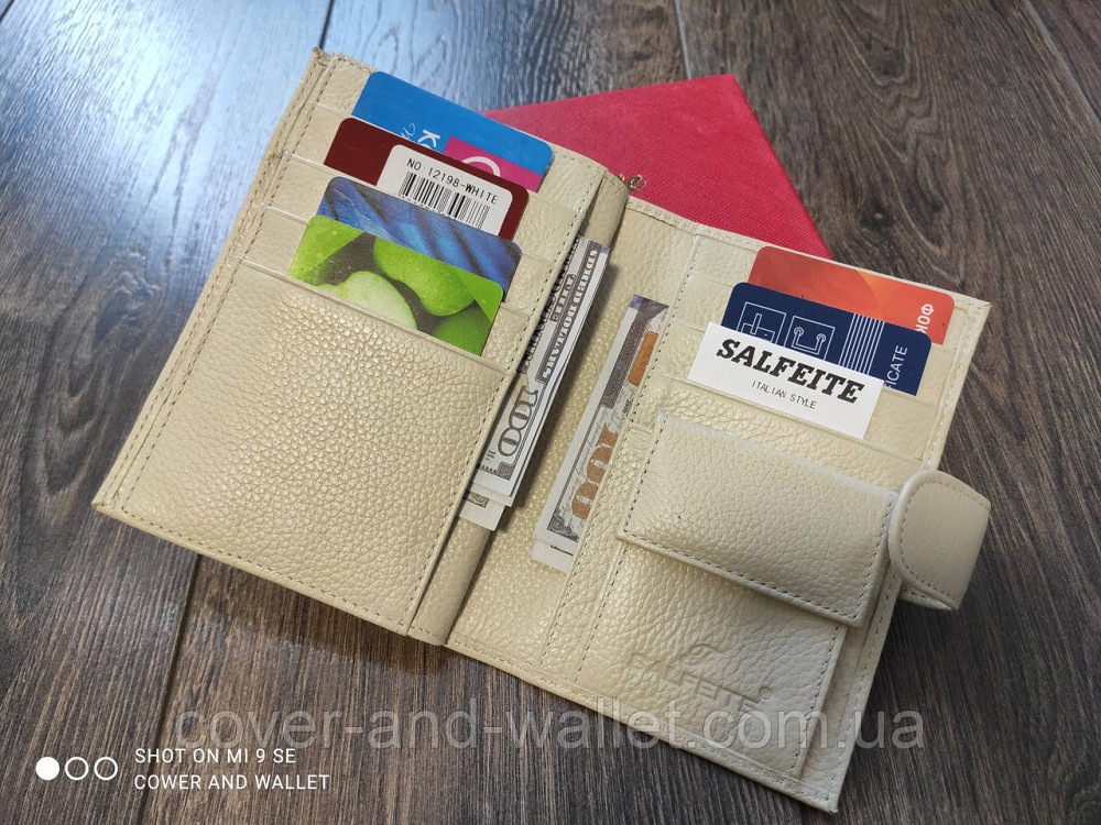 Жіноче портмоне обкладинка для паспорта і грошей білого кольору Salfeite Київ - фото 6