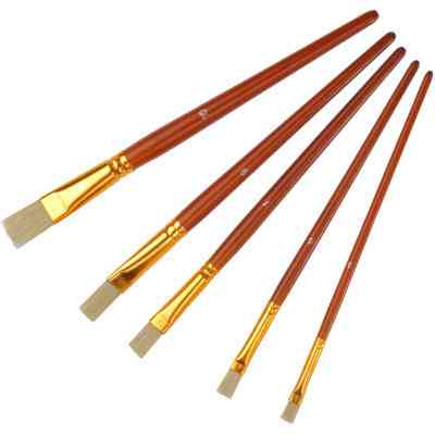 Пензлик для малювання Maxi набір 5 шт ворс щетина, пласкі (№ 3, 5, 7, 9, 10), коротка ручка (MX60879) Вінниця