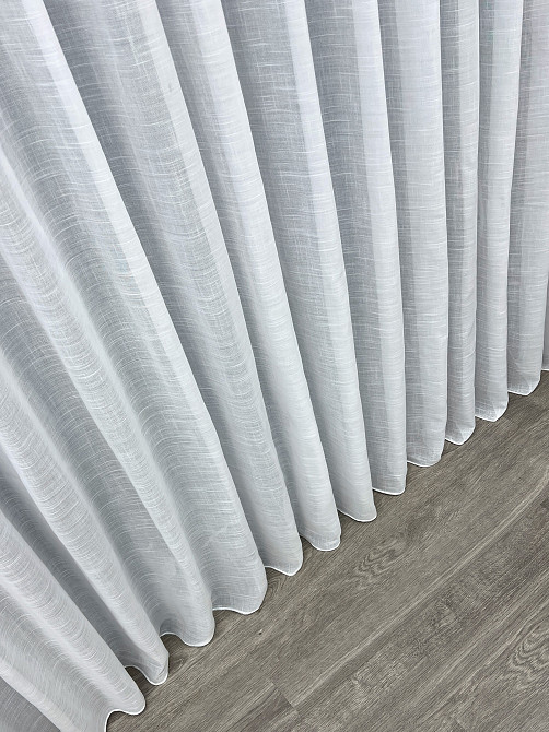 Тюль VR-Textil 2082т Льон однотонний Білий 400х270 см (42-1305) Київ - фото 8