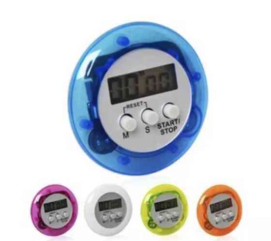 Таймер для кухні, зворотній відлік, колір фіолетовий, ЖК-дисплей, на магніті, з зажимом та підставкою на задній частині виробу Київ