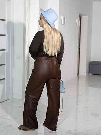 Прямые кожаные штаны на меху Choice 54-56, Шоколадный Киев