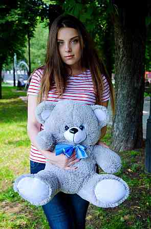 Плюшевий ведмедик М'яка іграшка Томии 65 см Сірий Тернопіль