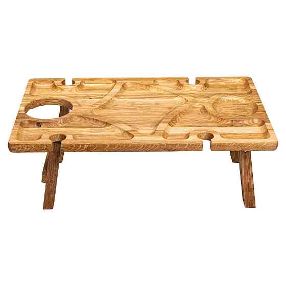 Lugi Винний столик-менажниця з дерева 50×30 см прямокутний на ніжках дуб Коломыя