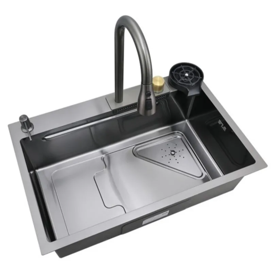 Кухонна мийка Mixxus Premium MH7246-SET-01 Nano-Black зі вбудованим змішувачем MX1696 Харків