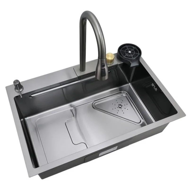 Кухонна мийка Mixxus Premium MH7246-SET-01 Nano-Black зі вбудованим змішувачем MX1696 Харків - фото 1