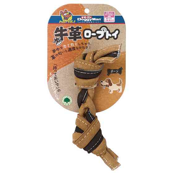 DoggyMan Leather Rope Bone ДОГГИМЕН КОСТЬ С УЗЛАМИ КОЖАНАЯ плетёная жевательная игрушка для собак Киев