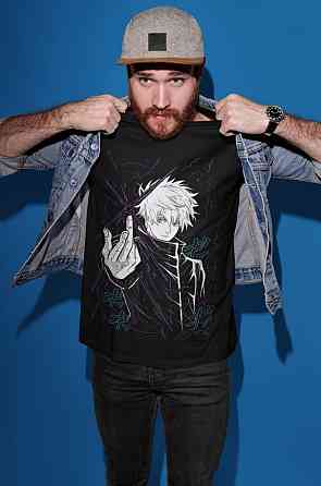 Футболка мужская аниме Магическая битва оверсайз (S/M/L) Черний AnimeJ1200 Днепр