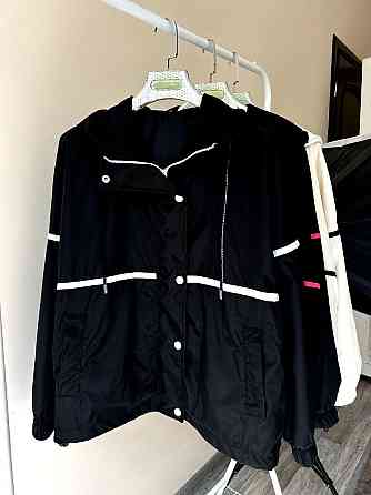 Женская ветровка оверсайз с двойным капюшоном плащевка эмми Одесса