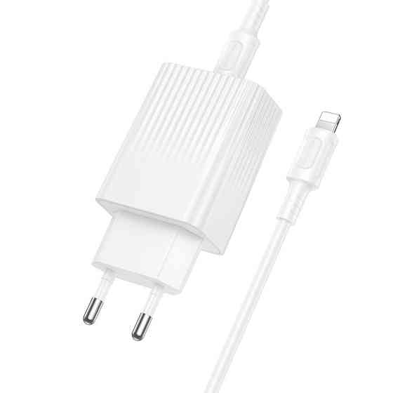 Мережевий зарядний пристрій з кабелем BOROFONE BAS73A Source single port PD20W charger set (C to iP) (EU) White Одеса