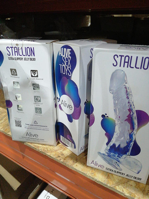 Прозрачный фаллоимитатор Alive Jelly Dildo Stallion (мятая упаковка!!!) Sex Aura Киев - изображение 2
