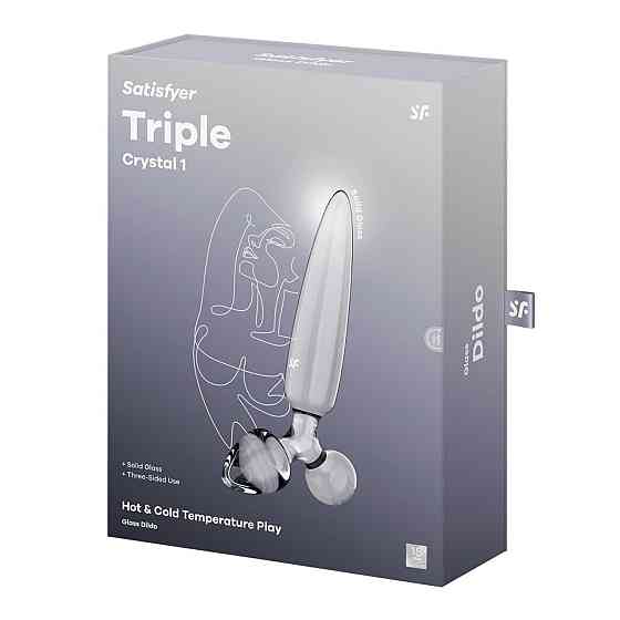 Тристоронній скляний дилдо Satisfyer Triple Crystal 1 Transparent Sex Aura Київ