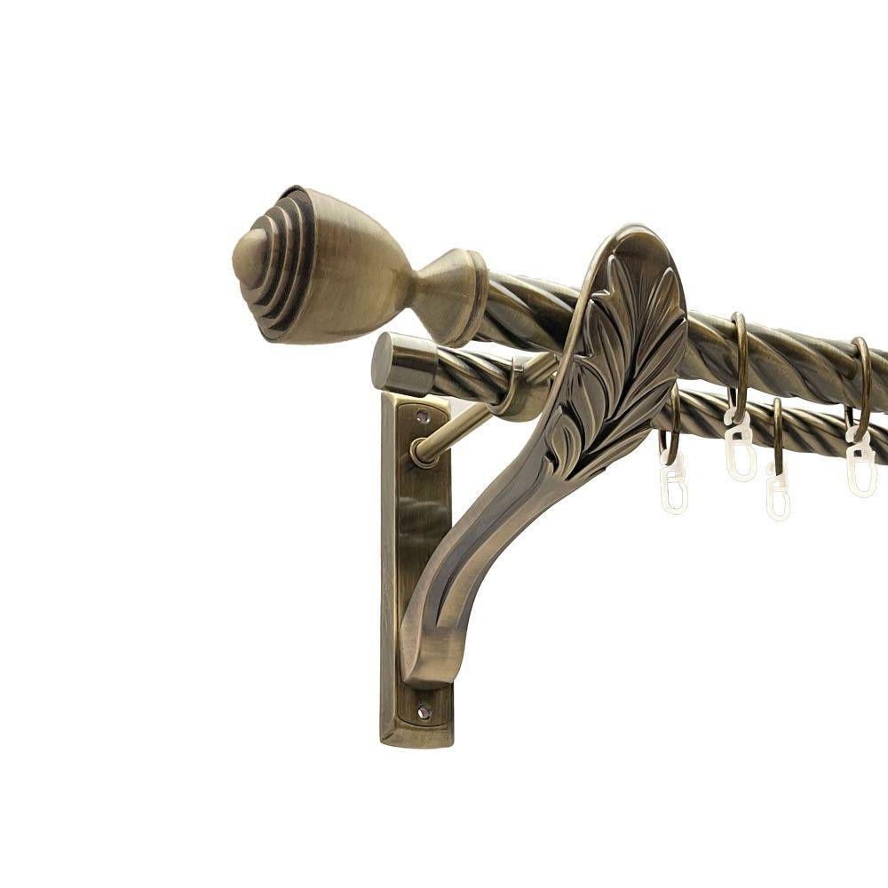 Карниз Orvit Палаціо металевий дворядний ретро скручена труба кільце металеве Антик 25\19 мм 160 см Львов - изображение 1