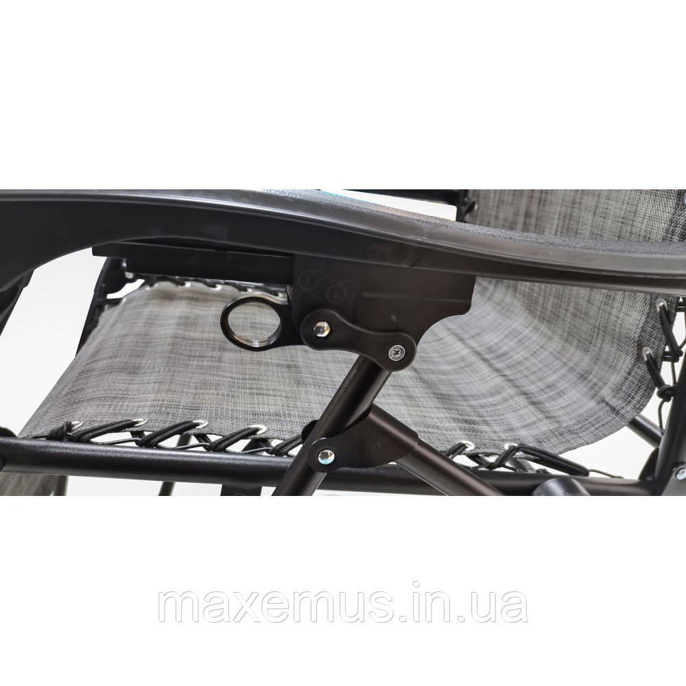 Шезлонг лежак раскладной с козырьком садовое кресло Bonro SP-167A для сада и дома отдыха на природе серый Мостиська - фото 8