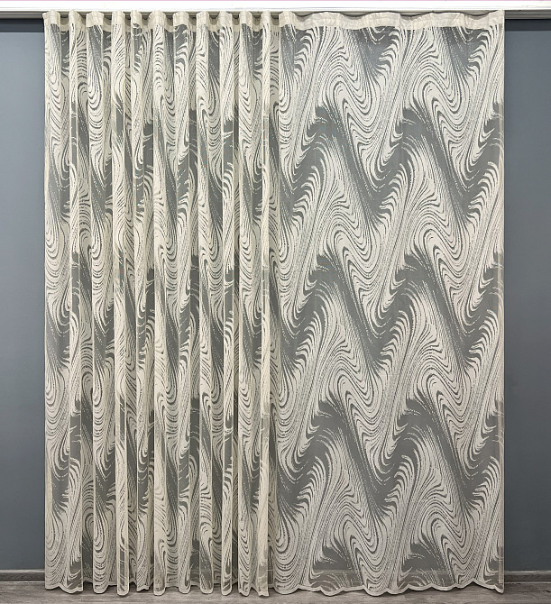 Тюль VR-Textil 1997т Жаккард Бежевый 400х270 см (42-1046) Киев - изображение 2