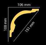 Потолочный плинтус 2м   GP-22  108х106x2000mm Днепр
