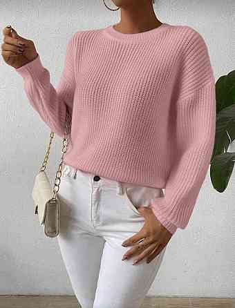 Женский теплый оверсайз свитер Акрил+шерсть Розовый Одесса