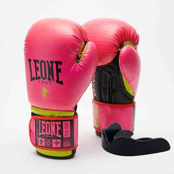 Боксерські рукавиці Leone GN313 WAVES Fuxia 12 унцій (капу в комплекті) Каменское