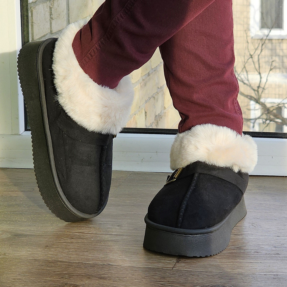 Зимові жіночі Уги Чорні Чобітки з Хутром Теплі (розміри: 36,37,38,39,40,41) Дніпро - фото 9