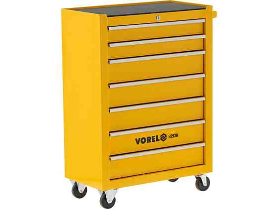 Шкаф для мастерских VOREL на 4 колесах (2-с тормозами) 698х 334х 890 мм с 7 выдвижными ящиками [1] Одесса