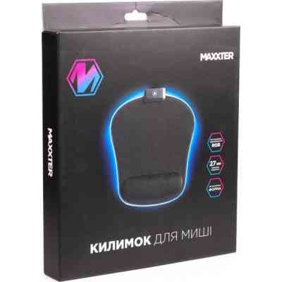 Коврик для мышки Maxxter MMP-LEDPAD-BK RGB Black (MMP-LEDPAD-BK) Винница