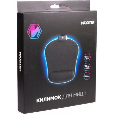 Коврик для мышки Maxxter MMP-LEDPAD-BK RGB Black (MMP-LEDPAD-BK) Винница - изображение 4