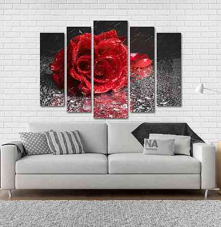 Модульна картина Троянда Дощ Art-83_5 Київ