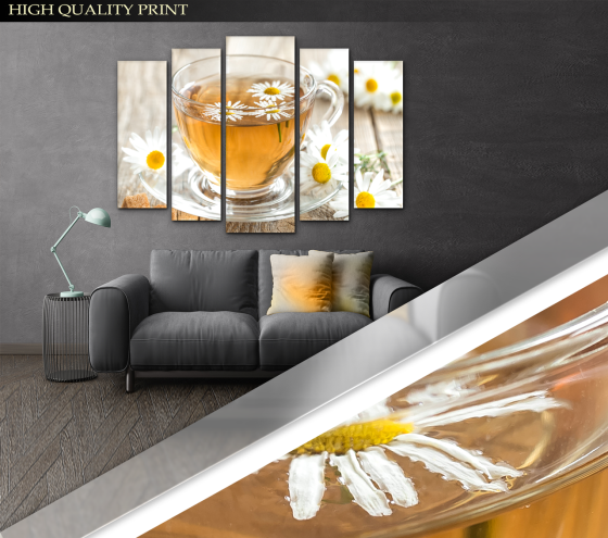 Модульна картина Чай Ромашки Art-297_5 ( 80х118см ) Київ