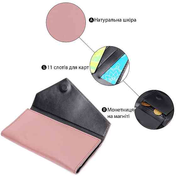 Качественный кошелек с монетницей снаружи из натуральной кожи GRANDE PELLE 11648 Пудровый Киев