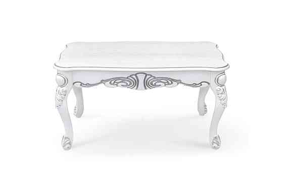 Стіл журнал Скарлетт 100*60, білий+патина срібло Київ