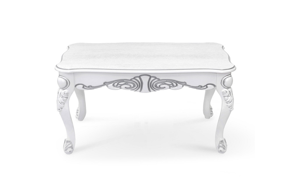 Стіл журнал Скарлетт 100*60, білий+патина срібло Київ - фото 1