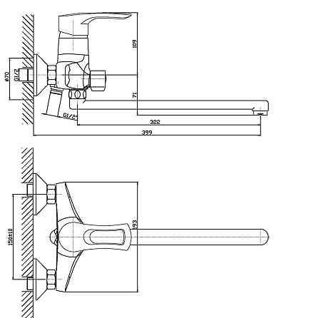 Змішувач для ванни Haiba Hansberg 006   ( HB0195 ) 36559 Харків
