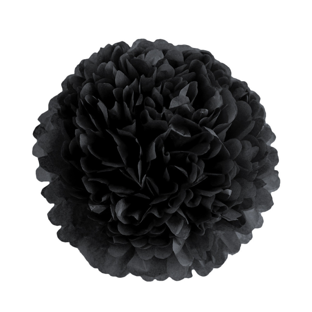 Помпон бумажный для праздника 15 см черный Киев - изображение 1
