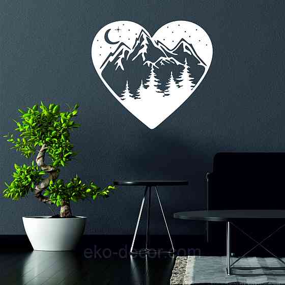 Декоративне настінне Панно «Серце» Декор на стіну 110*98 см, Білий Київ