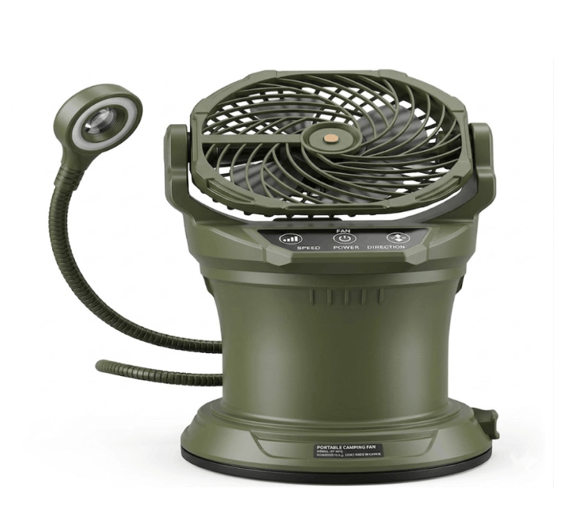 Портативный вентилятор TS-5575 Green с распылением USB-C, RGB, таймер, 3 режима увлажнения Одесса - изображение 1