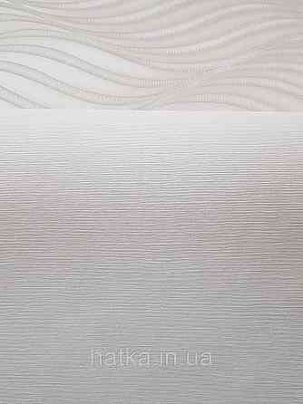 Шпалери вінілові на флізеліні Sintra Edelina однотонні тонка смужка ефект розмитості білі молочні Київ