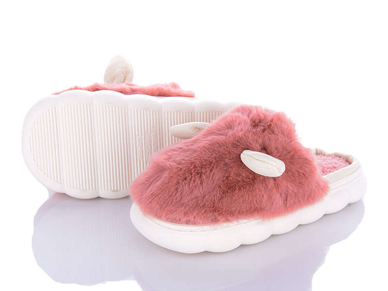Женские домашние тапочки меховые бордовый Одесса - изображение 2