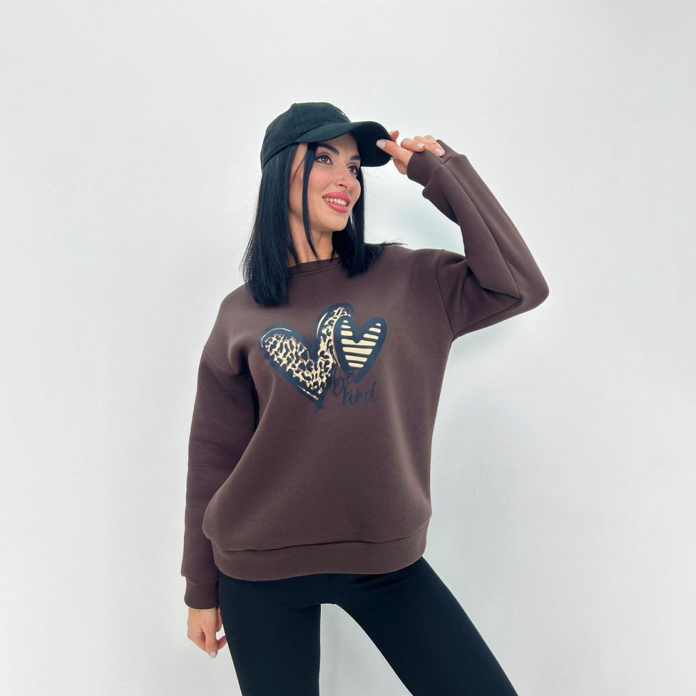 Базовий жіночий світшот "Be kind" Турція оптом | Батал Київ - фото 9