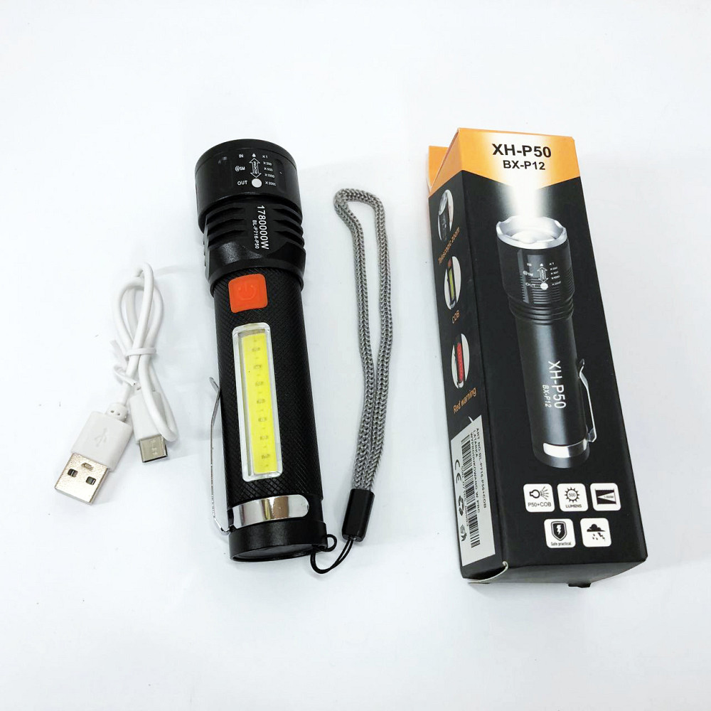 Тактичний ліхтар з діодом, Портативний ліхтар із функцією зарядки з регулюванням променя FW-27 Львів - фото 20