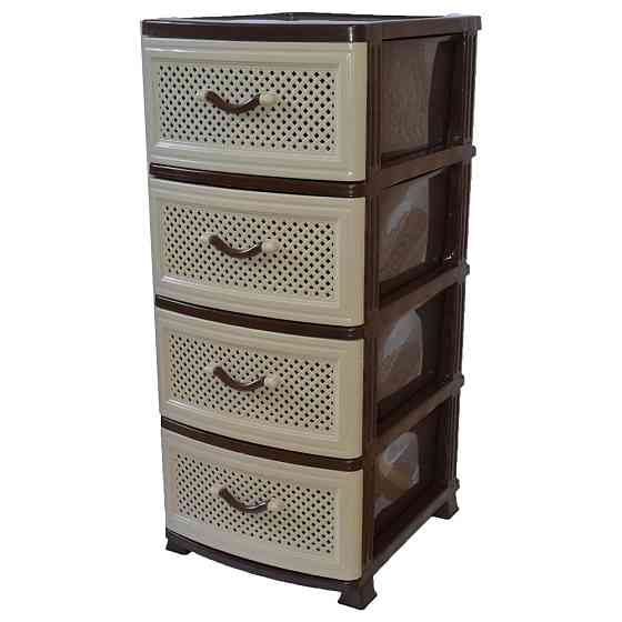 Комод пластиковый Efe Plastics 4 ящика 90х46х38, сетка, бежевый. Эфе пластик.. Одесса